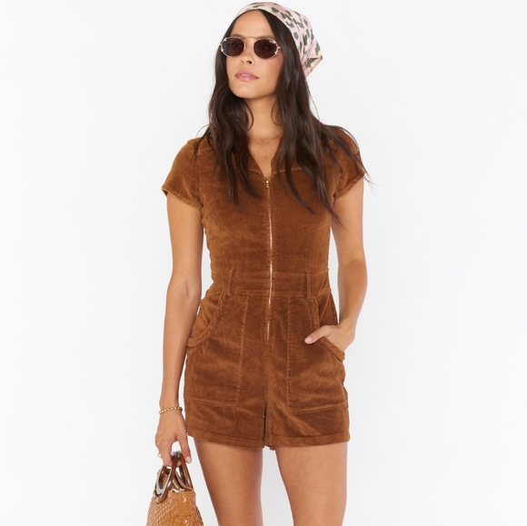 Show Me Your Mumu Outlaw Corduroy Romper Small nwt